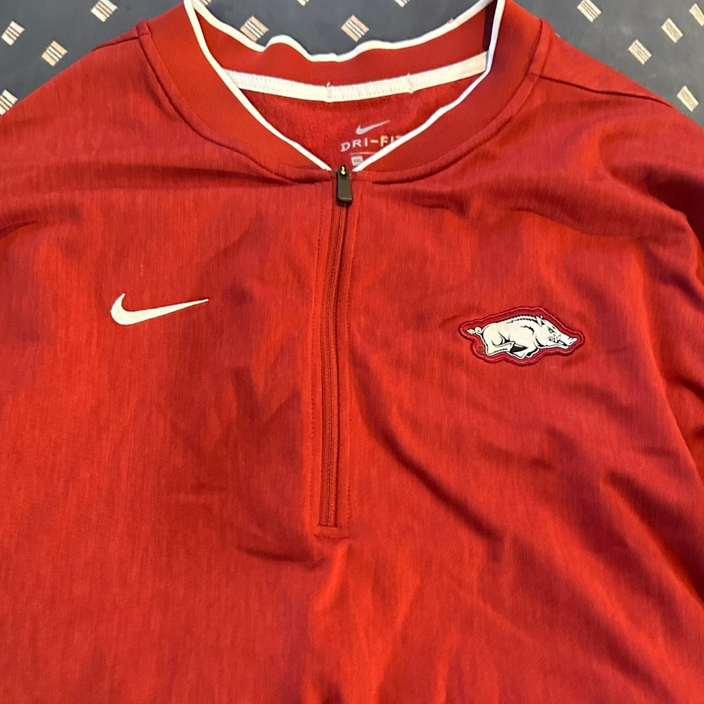 Nike Red Dri-FIT Quarter-Zip Top